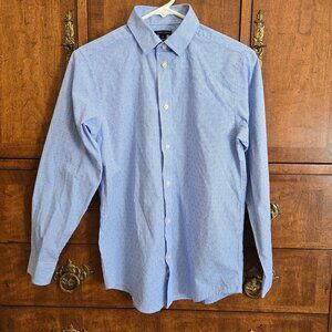 Tommy Hilfiger Light Blue Patterned Collared Button-up Shirt Boys Size 16